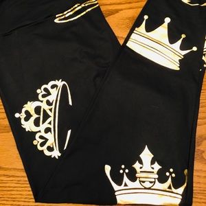 Lularoe gold crown tiara leggings